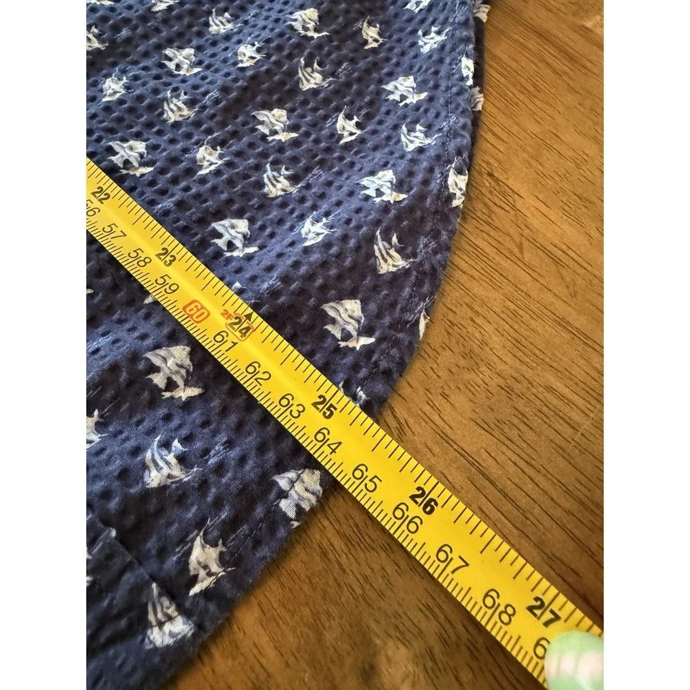 Ralph Lauren Boys L (14-16) Blue Seersucker Short Sleeve Button-Down Shirt